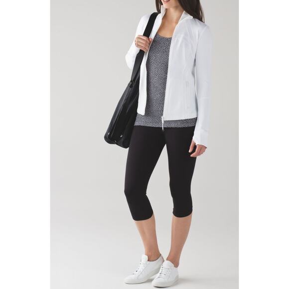 Lululemon Cool Racerback II Tank Top Frozen Fizz White Black Size 6 - Picture 2 of 10